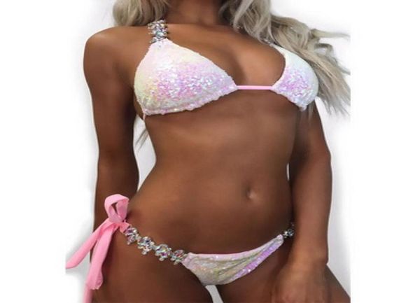 Descuento Más barato 2022 sexy bikini taladro nuevo traje de baño de tres puntos estilo dividido mujeres Bikini natación deportes traje de baño flexible stylis7280760