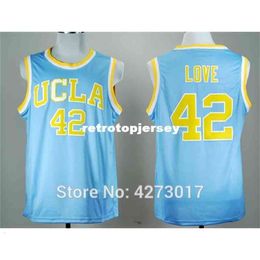 Discount Jerseys de basket-ball universitaire UCLA Bruins 42 Kevin Love Jersey Men Blue pour les fans de sport broderie