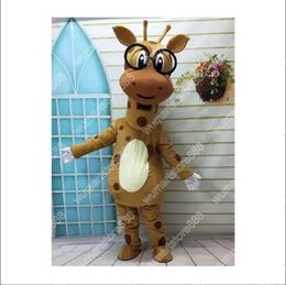 Korting fabriek Cartoon giraffe mascotte kostuum fancy dress verjaardag verjaardagsfeestje kerst pak carnaval unisex volwassenen outfit