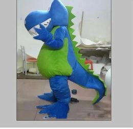 Remise usine fabriqué vert T-rex dinosaure mascotte Costume déguisement anniversaire fête d'anniversaire Costume de noël carnaval unisexe adultes tenue