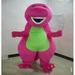 Kortingsfabriek Beroep Barney Dinosaur Mascot Costuums Halloween Cartoon volwassen maat Fancy Dress