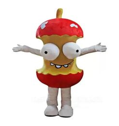 Remise Factory Red Apple Core Mascot Mascot Costume Fancy Dishy Birthday Fête de Noël Suit Carnaval Unisexe Adults Tenue