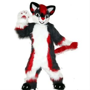 Remise Usine rouge loup Husky chien mascotte Costume déguisement anniversaire fête d'anniversaire Costume de noël carnaval