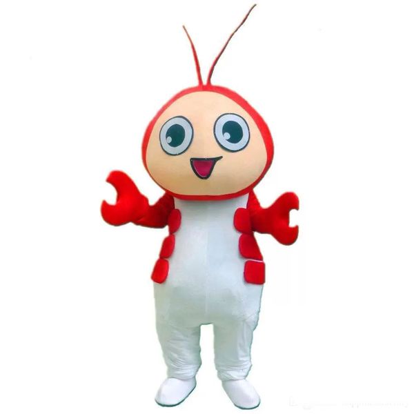 Descuento orferta de fábrica lindo disfraz de mascota langosta camarón disfraz de Halloween para adultos tamaño