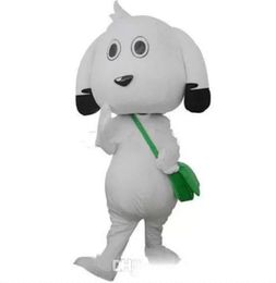 Discount vente d'usine Costume de mascotte de chien cartable Costume de mascotte de chien blanc Costume de mascotte de chien cartable