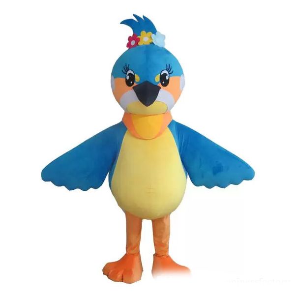 Discount vente d'usine Lovly Blue Bird Mascot Costume Carnaval Festival Party Dress Outfit pour adulte