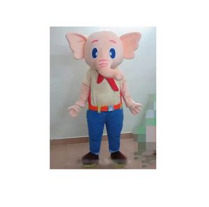 Costume de mascotte d'éléphant rose / gris de vente d'usine à prix réduit pour adultes