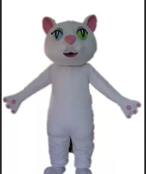 Remise vente d'usine Ventilation un costume de mascotte de chat blanc dame pour adulte à porter