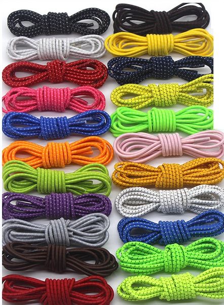 Remise Lacets de chaussures réfléchissants de point de saut de costume Flexible de toutes les couleurs, lacets de femmes hommes lacets de chaussures de sport paresseux, lacets de verrouillage