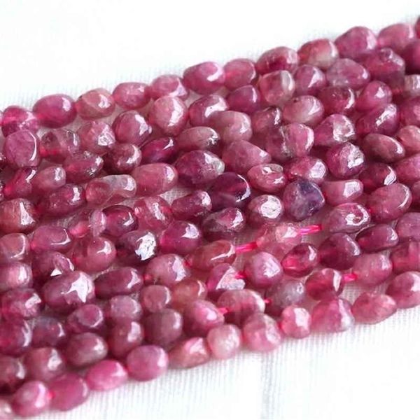 Remise Haute Qualité Naturel Véritable Pépite De Tourmaline Rose Perles Lâches Forme 5-6mm Fit Bijoux 036832934