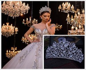 Remise Luxe gros cristaux couronnes de mariée diadèmes bandeau mariage fête d'anniversaire diadème princesse couronne cheveux décors bijoux mariées j8692645