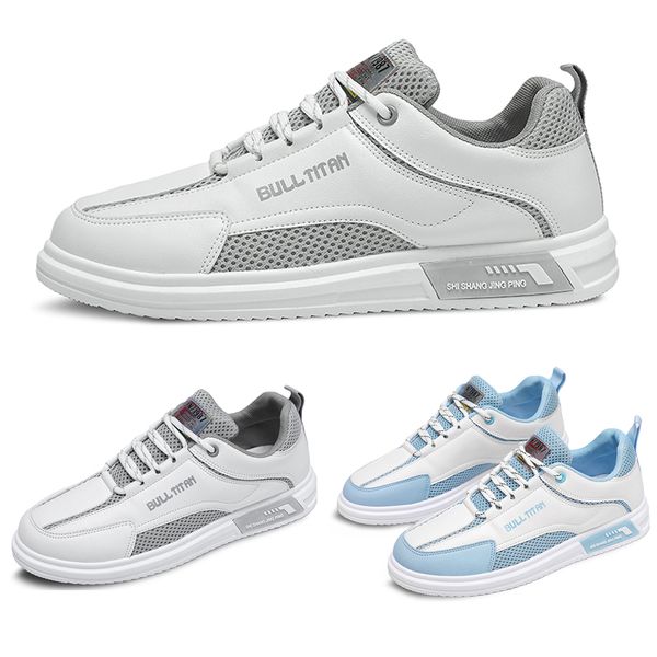 Remise hommes chaussures de course bleu clair noir et blanc gris mode hommes formateurs sports de plein air baskets marche coureur Shoe533