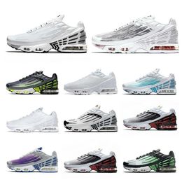 Descuento Tn Plus 3 Tuned Men Sports Shoes tns Laser Blue White Red Aquamarine Obsidian Hyper Violet Deep Parachute Ghost Green Triple Black Leather Trainer Sneakers