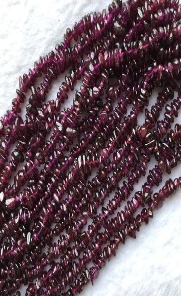 Remise entièrement naturel rose violet Garnet Nugget Chip Loose Perles Forme Bracelets de bijoux en forme 3x6 mm Bracelets 155quot 059435346