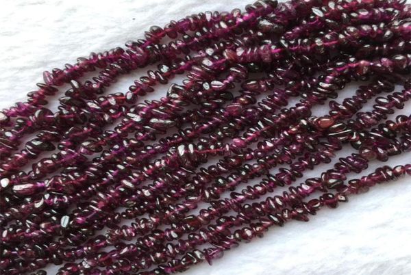 Remise entièrement naturel rose violet grenat nugget puce perles lâches Forme de collier de bijoux en forme 3x6 mm Bracelets 155quot 056550022