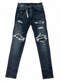 geribbelde herenpatches mx1 distred jeans met korting t5pv#