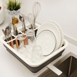 Schotel Drainer Foldable Dish Rack Bowle Tabel Tare Plaat Dotel Drying Rack Opslag Organisator Holder draagbare vouw droogplank 240407