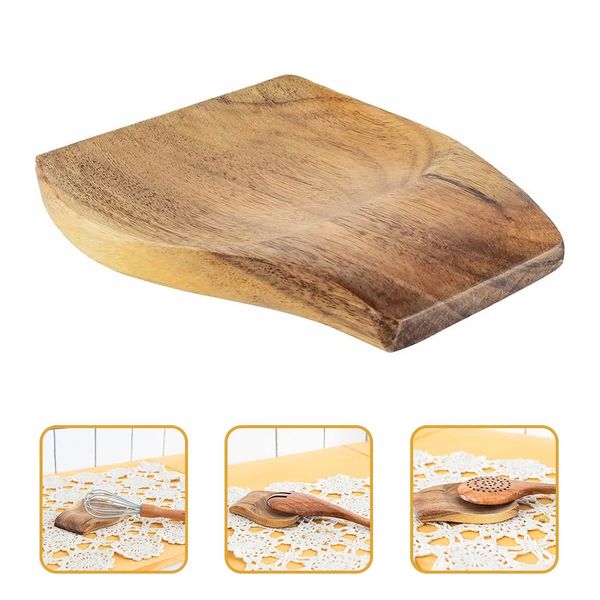 Supports à vaisselle Support de repos cuillère ustensile cuisine louche en bois support spatule de cuisson ustensiles support pinces cuisinière à bois fourchette contre-chaleur 231109