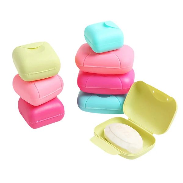 Plats 1pcs Grand / Small Candy Couleur de savon portable Boîte à plat de bain Plaque de bain Plaque à la maison Boîte de contenant du support de randonnée