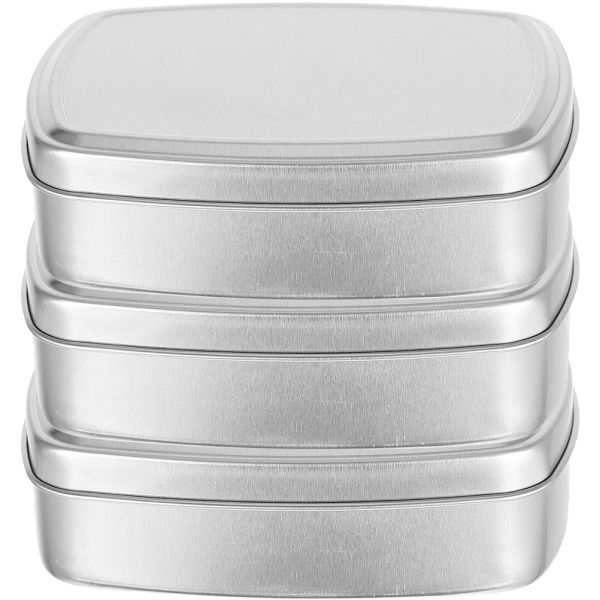 PLAINS 3 PCS SOAP Boîte en aluminium Petites boîtes pour les canettes de rangement Travels Suises de voyage Métriers Contruneurs de baume à lèvres vides Lidded