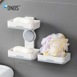 Plats de salle de bain savon plat murmouvre contenant du support de savon pour le rack de vidange de savon en plastique double bac à savon accessoires de salle de bain