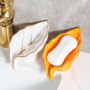 Platos Cerámica Caja de jabón cuadrado de jabón de jabón de jabón Estantes para el baño de la pared del baño del inodoro.