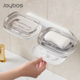 Plats Plat de savon Joybos avec paroi d'eau de vidange monté sans forage de douche en plastique porte-savon de cuisine étagère éponge de salle de bain accessoires