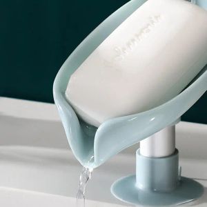 Gerechten bladvorm zeep doos afvoer zeep houder doos badkamer douche zeep houder spons opbergplaat bak badkamer benodigdheden badkamer gadge
