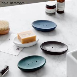 Plats Léger Luxury Ceramics Savon Plat Salle de bain Drainage Savon Support de rangement de rangement