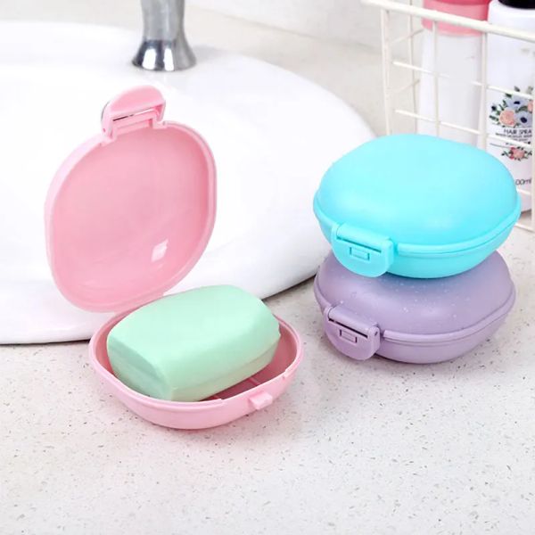 Platos de plástico Batio de baño Caja de jabón de viaje portátil Pequeña bandeja de jabón impermeable plato de almacenamiento de plato contenedor de jabón para el hogar