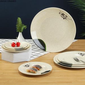 Derees borden 1 st retro gezond plastic bord ronde vorm dish picnic draagbaar huis