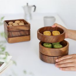 Plats Assiettes 1 PCS Plateau De Service En Bois De Noyer Carré Rectangle Petit Déjeuner Sushi Snack Pain Dessert Assiette À Gâteau Facile À Transporter Stratific323E