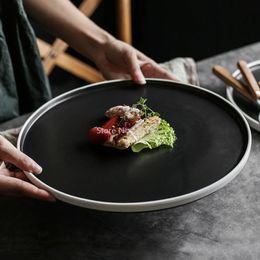 Gerechten Borden Keramische Huishoudelijke Ronde Steak Schotel Japanse Servies Ontbijt Platte Plaat Platter Restaurant el Lade 231124