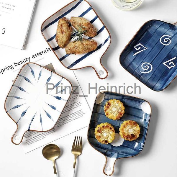 Platos Platos Cerámica Phnom Penh Plato para hornear Ensaladas Cuencos Barbacoa Queso Cuenco al horno Con asa Horno Cocina Herramienta para hornear bocadillo plato de cerámica J230626