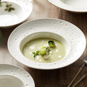 Borden Keramiek strohoedbord pastasalade wit creative el specialiteit servies onregelmatig soep rond 230825