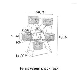 Plats Assiettes Grande Roue Rotation Snack Rack Frites Filets De Poulet Panier Boîte Gourmet Bar Ktv Dim Sum Présentoir Drop Del Dh6FP