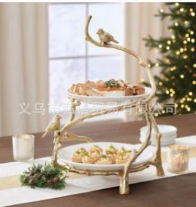 Vaisselle Assiettes Or Chêne Branche Snack Bol Stand Noël Bonbons Décoration Affichage Home Party Spécialité Rack Drop Delivery Jardin K Dh4Xe