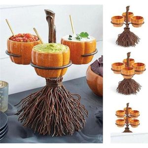 Plats Assiettes Halloween Citrouille Snack Rack Sorcière Bol Stand Gâteau Dessert Fruit Party Buffet Plateau D'affichage Pour Servir Livraison Directe Dhezj