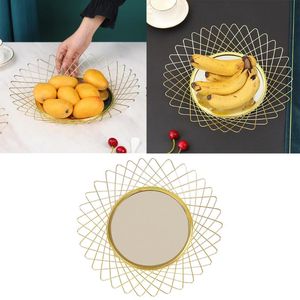 Plats assiettes fil métallique panier de fruits rond oeuf pain stockage bol support support pour comptoir de cuisine