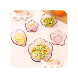 Derees borden bloemblad glas creatief Japans bloemroze speciaal servies set salade saucer drop levering home tuin keuken, dineren dhecd