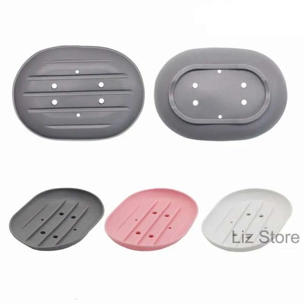 Présente du savon Savon Anti-skidding Ovale Silicone Plate Plateau de fumée de moule Souces de saveur de moule Couleur Couleur Couche de salle de bain Boîte SOOD BOX TH1254