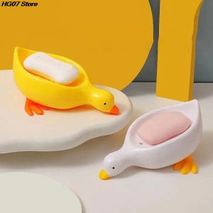 Plats de la forme de canard jaune Boîte à savon Discaille de dessin animé Socon