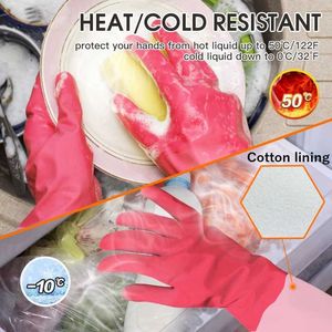 Guantes para lavar platos, limpieza impermeable, trabajo doméstico, guante cálido de látex, parada de polvo, limpieza, herramientas de cocina de goma largas