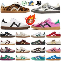 2024 originaux chaussures de sport pour hommes femmes sambabas og baskets de créateurs Wales Bonner Leopard Vegan noir blanc gomme rose velours hommes femmes baskets de sports de plein air