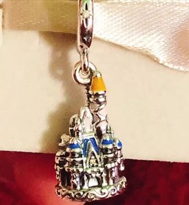 Disny Parks Cinderella Castle 50th Anniversary Dangle Charm Silver Pandora Style Charms para pulsera DIY Jewelry Making kit Loose Beads Silver wholesale 799598C01