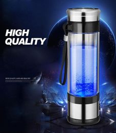 Dispenser draagbare waterstofgenerator ionisator voor zuivere H2 -rijke waterstofwaterfles elektrolyse Hidrogene gezonde antiagediagebeker 350 ml
