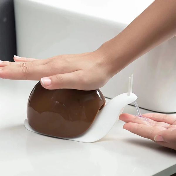 Dispensadores Dispensador de jabón de 120ML, forma de caracol portátil creativo, tipo empuje, botella de loción para niños, botella desinfectante para manos, accesorios de baño