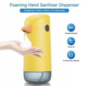 Dispensers Kinderen Auto Foam Soap Dispenser Little Yellow Duck Smart Sensor Liquid Soap Dispenser Touchless Hand Sanitizer voor badkamer