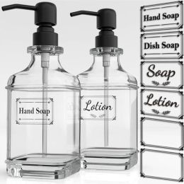 Distributeurs Bouteilles de savon Boday Shampooing Lotion Conteneur Verre 300 ml 550 ml Distributeur de stockage