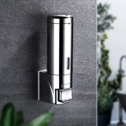 Dispensers roestvrijstalen zeep dispenser muur gemonteerd badkamer shampoo douchegel dispenser container fles badkamer keuken accessoires